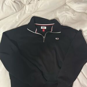Black Tommy H Quarterzip Sweater